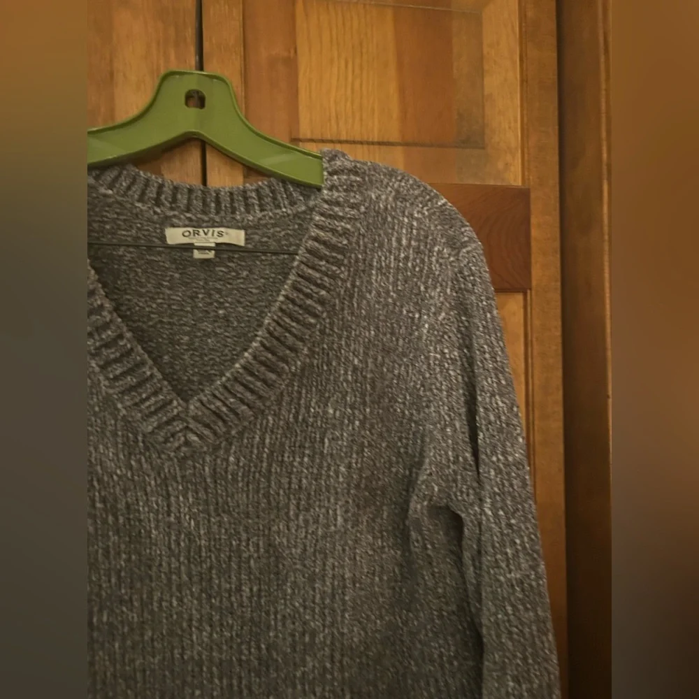Orvis Women’s Sz M Silver Oversized Chunky Lagenlook Hippie Granola Sweater